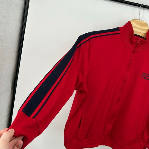 Vintage 90s y2k Mens XL Polo Ralph Lauren Jeans USA Red Track full zip up jacket - Picture 5 of 8